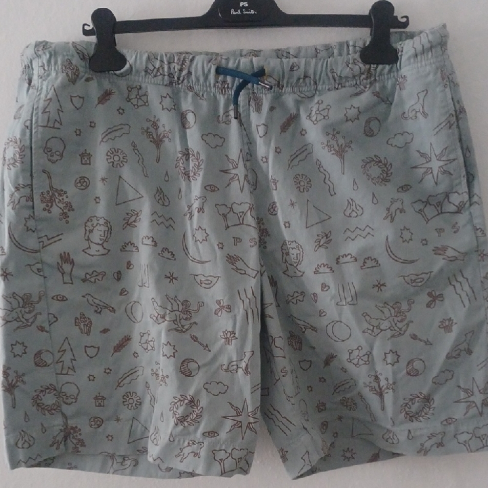 Paul Smith Gray Swim Shorts with Brown Pattern